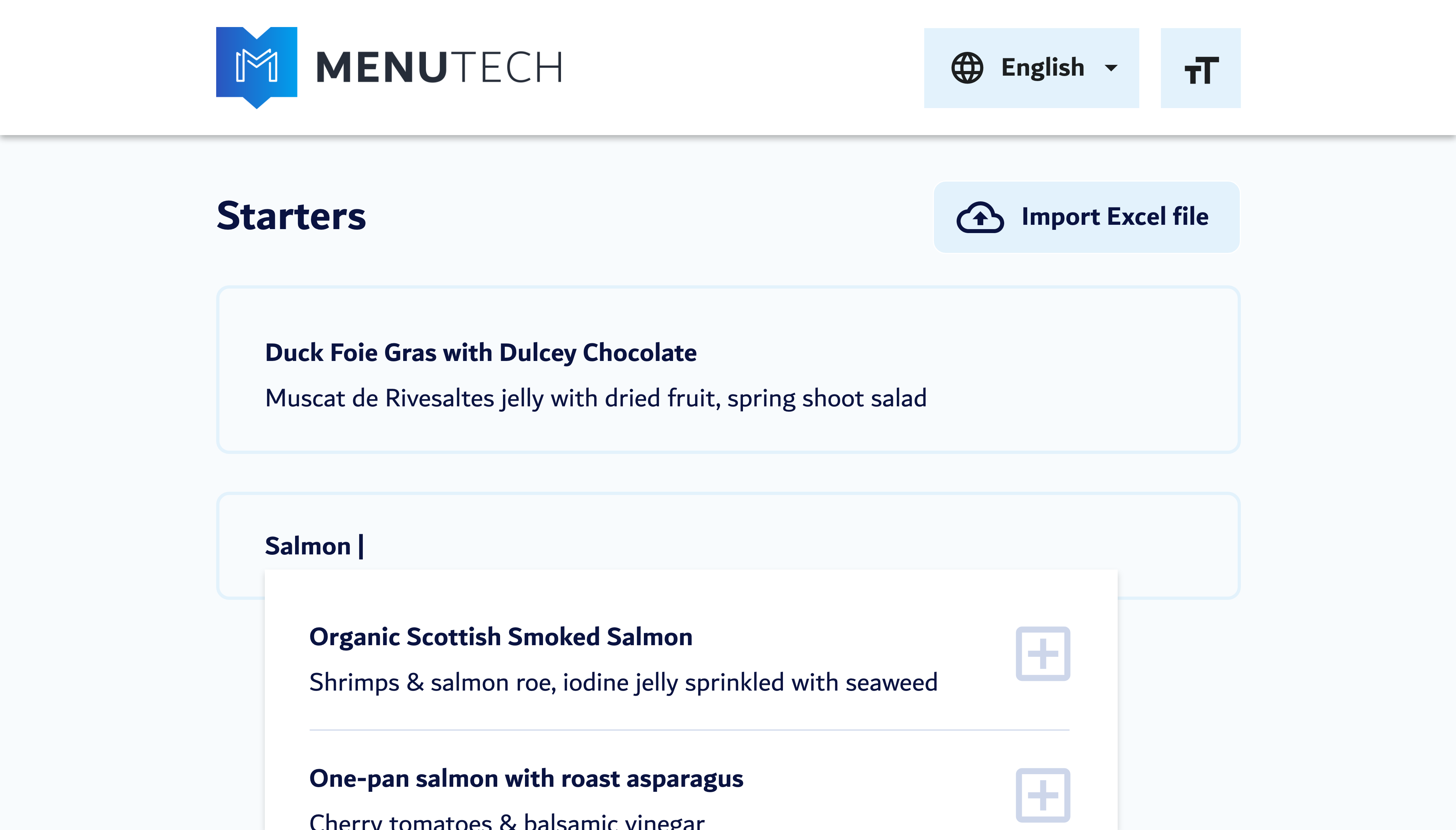 Add a Dish to Your Menu