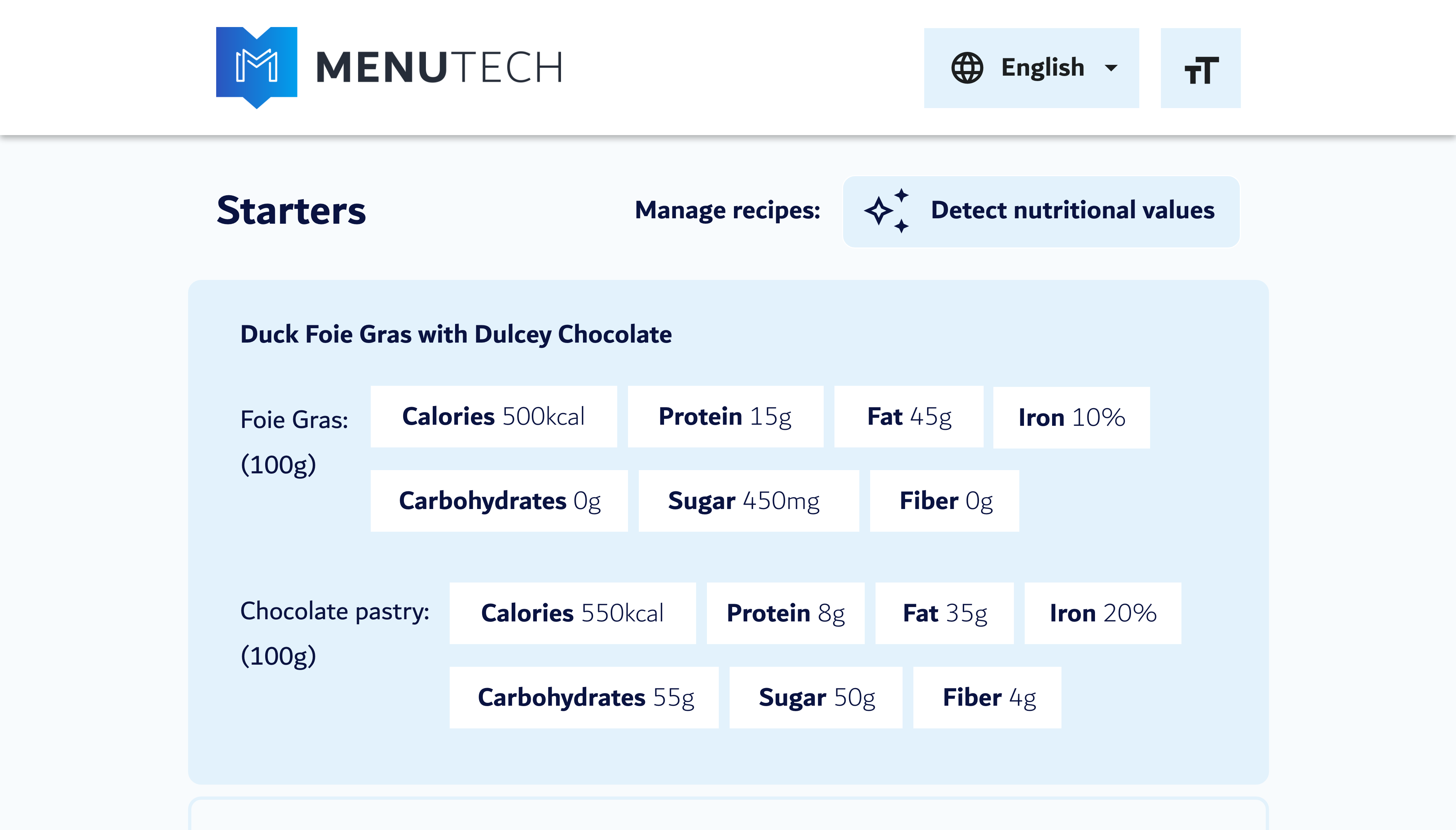 Generate Nutritional Values
