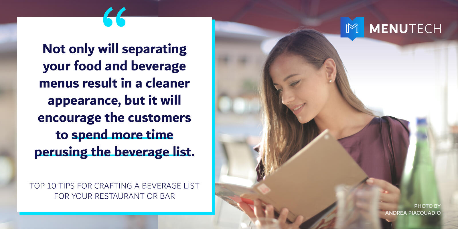 Keep Beverage menus separate from Food menus Menutech
