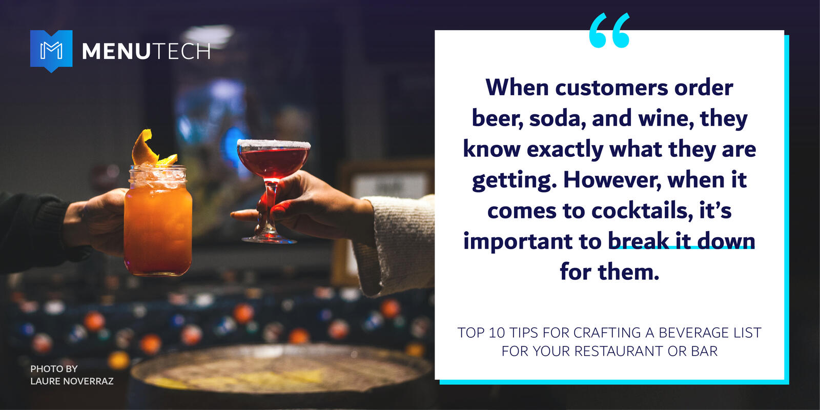 Add descriptions to cocktails Menutech