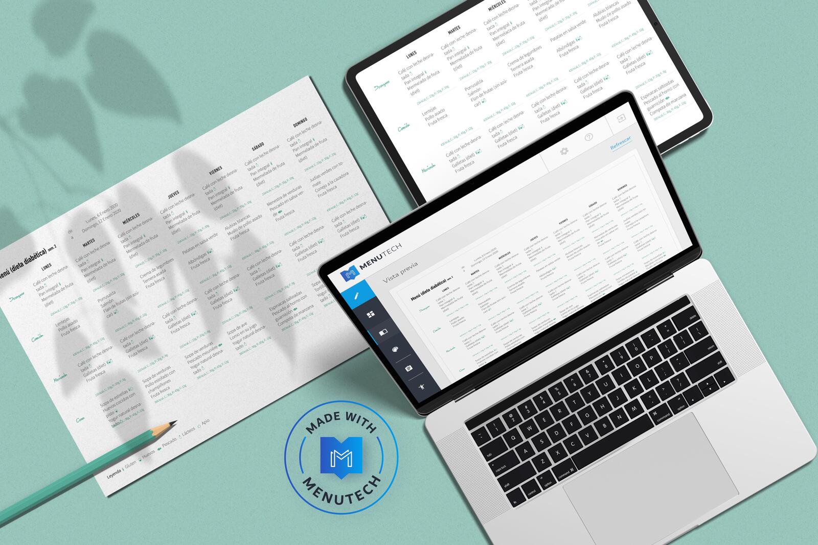 Meal plan made on Menutech