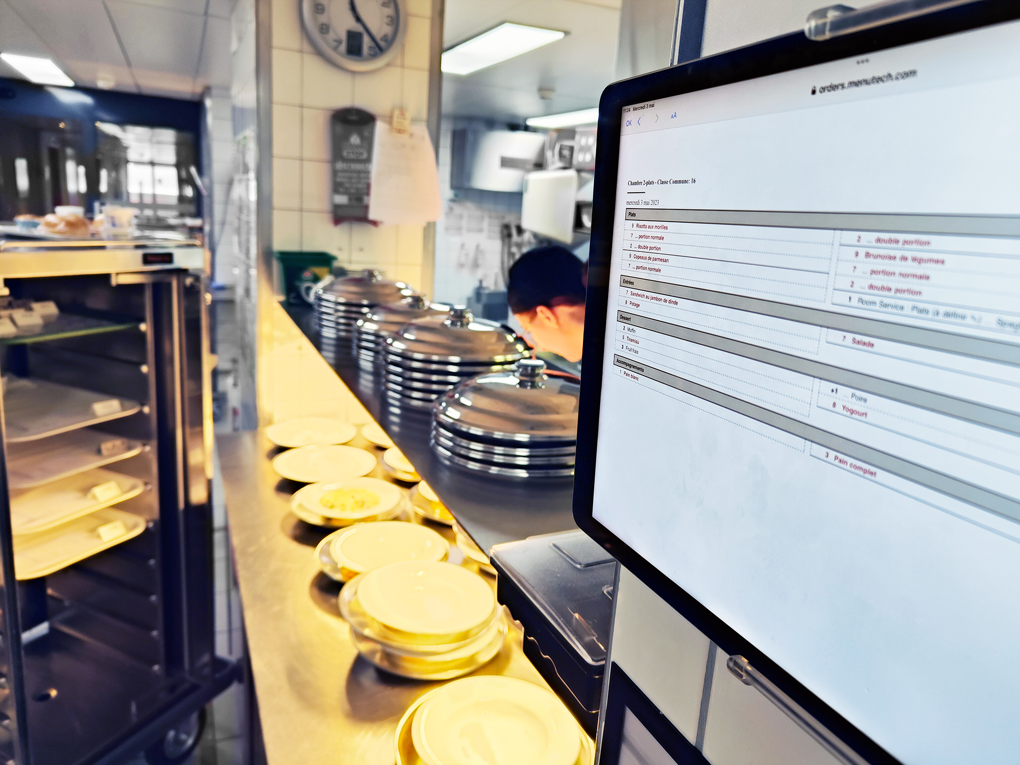 Menutech on a Kitchen Display at the Clinique Générale Sainte Anne