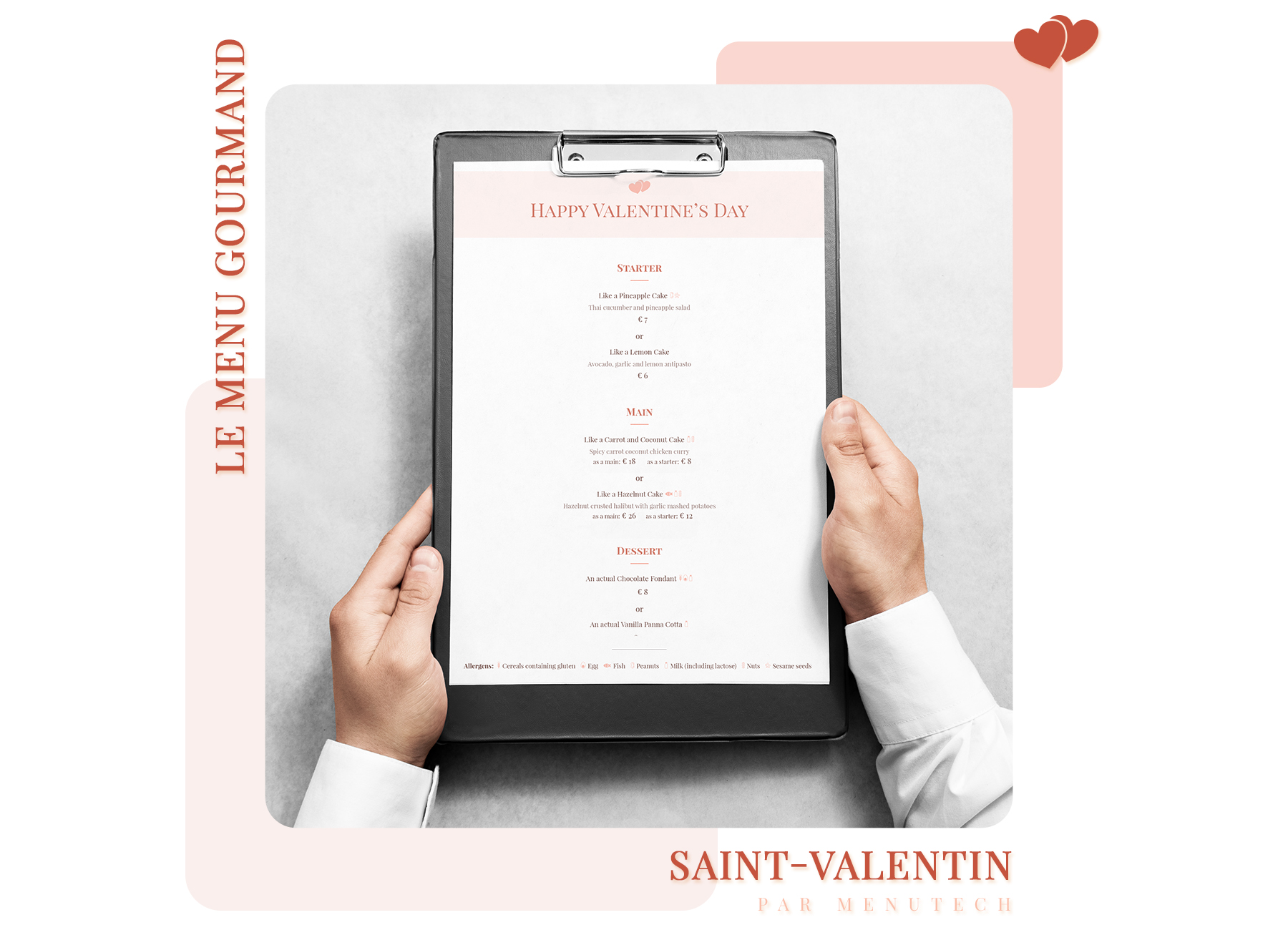 Le menu gourmand pour la Saint-Valentin