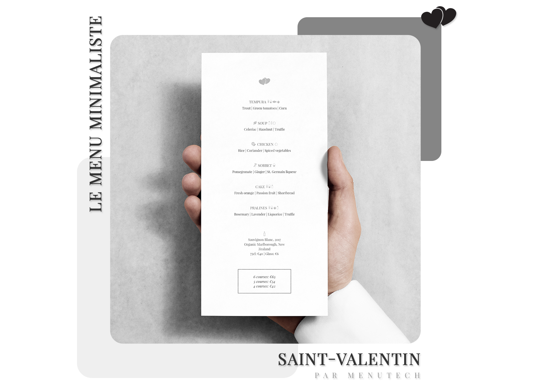 Le menu minimaliste pour la Saint-Valentin