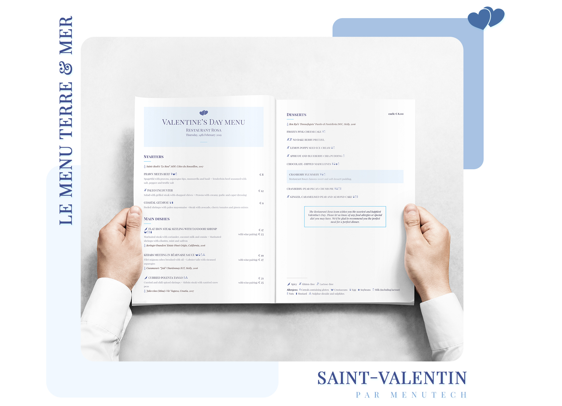 Le menu terre et mer pour la Saint-Valentin