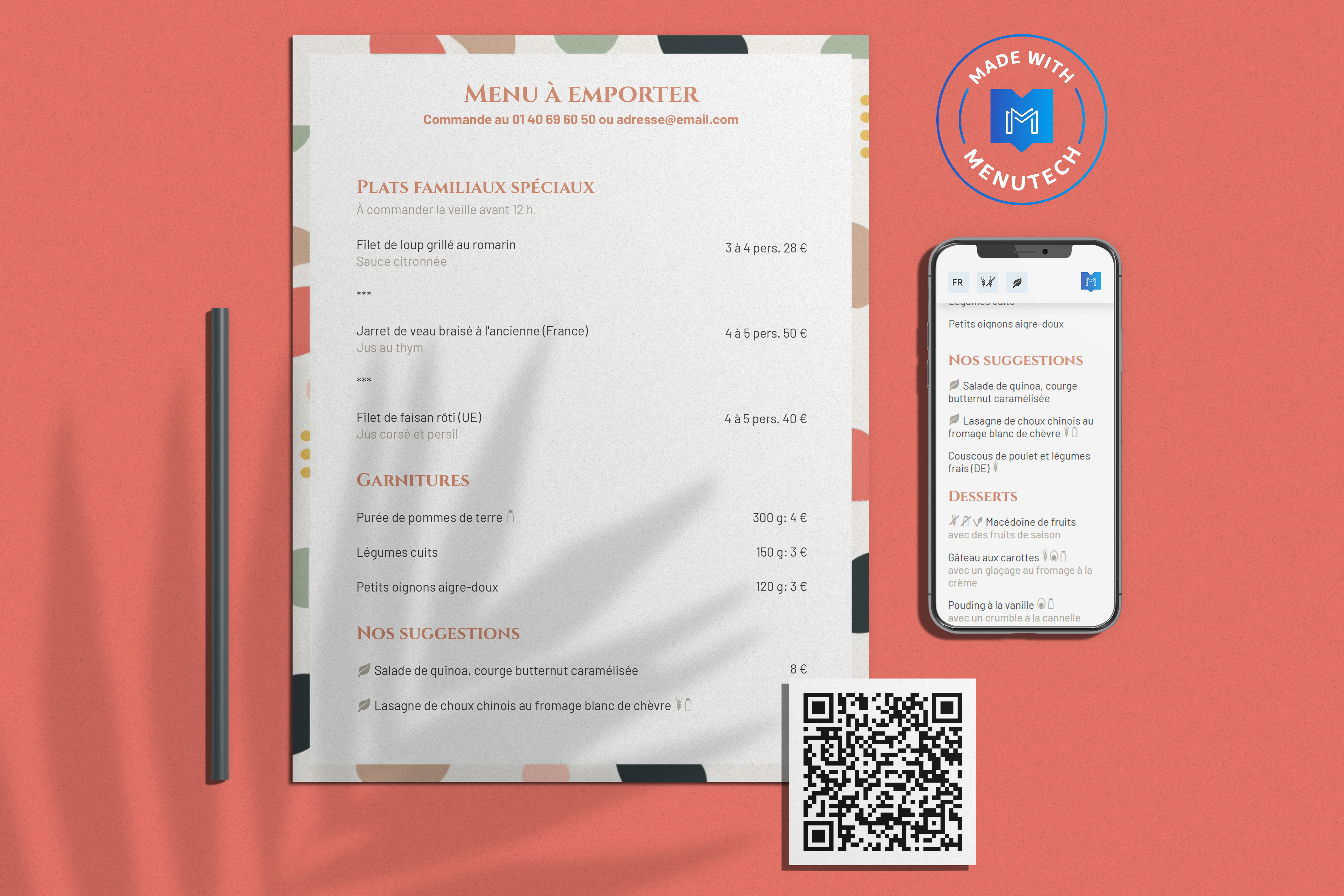 France Relance Menus Cartes Code QR Menutech