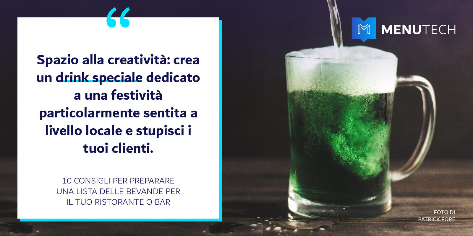 Support local events Beverage list Menutech
