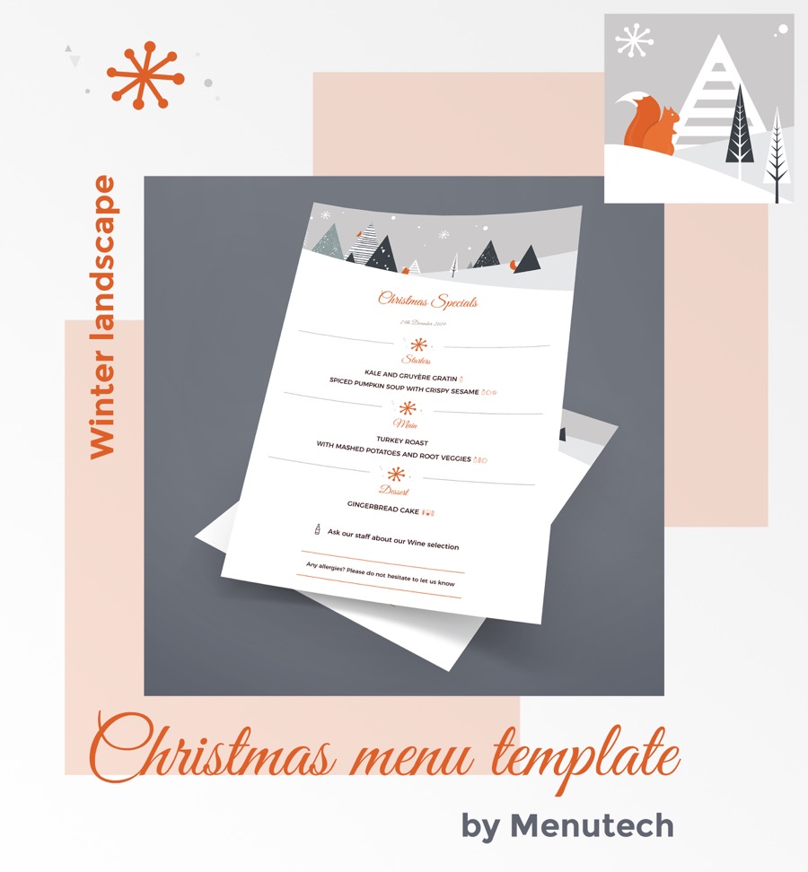 Christmas restaurant menu template Menutech