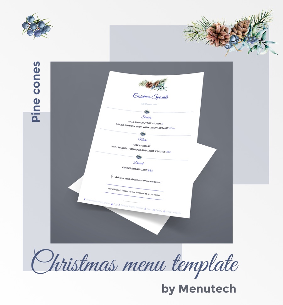 Christmas restaurant menu template Menutech