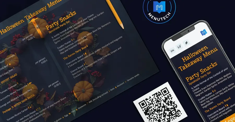 Halloween Menu Takeaway on Menutech