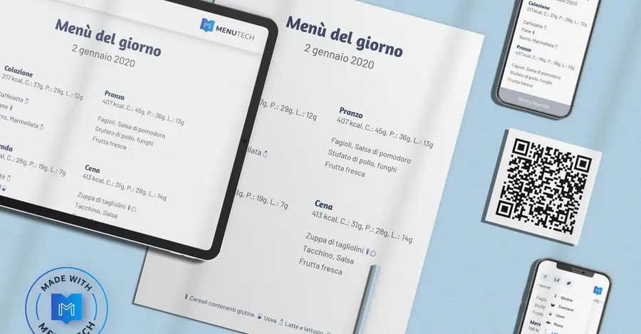 Menu of the day made on Menutech