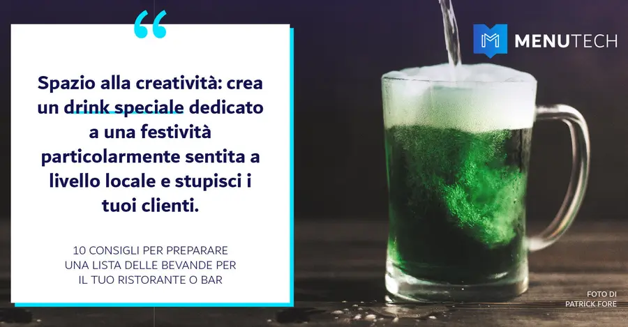 Support local events Beverage list Menutech