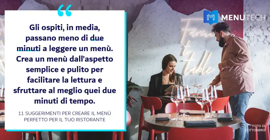 2 minutes rule Restaurant Menu Menutech