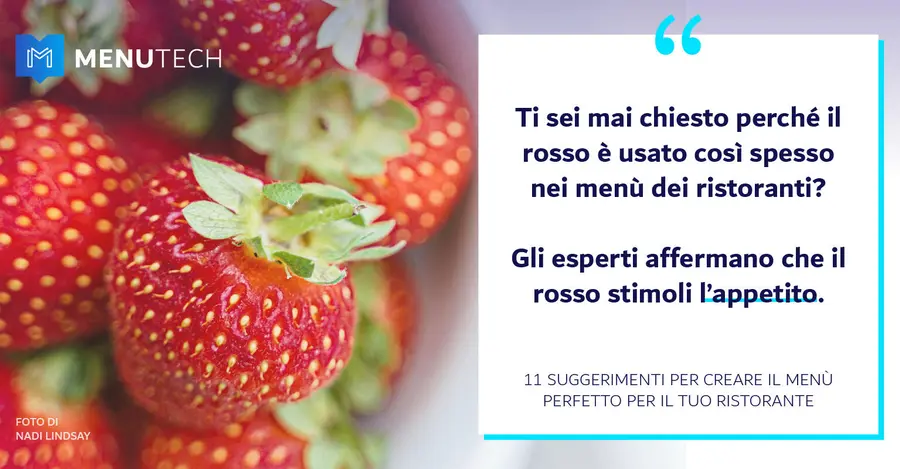 Colour Red on Food Menus Menutech