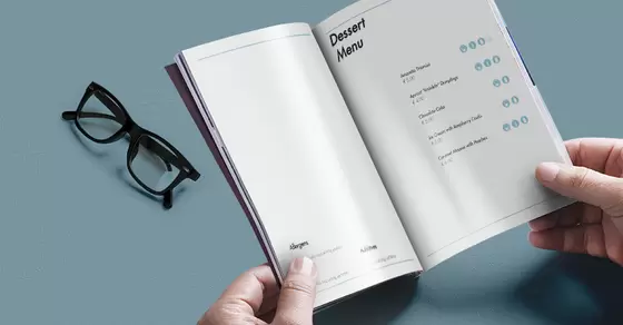 5 examples of menus with allergens