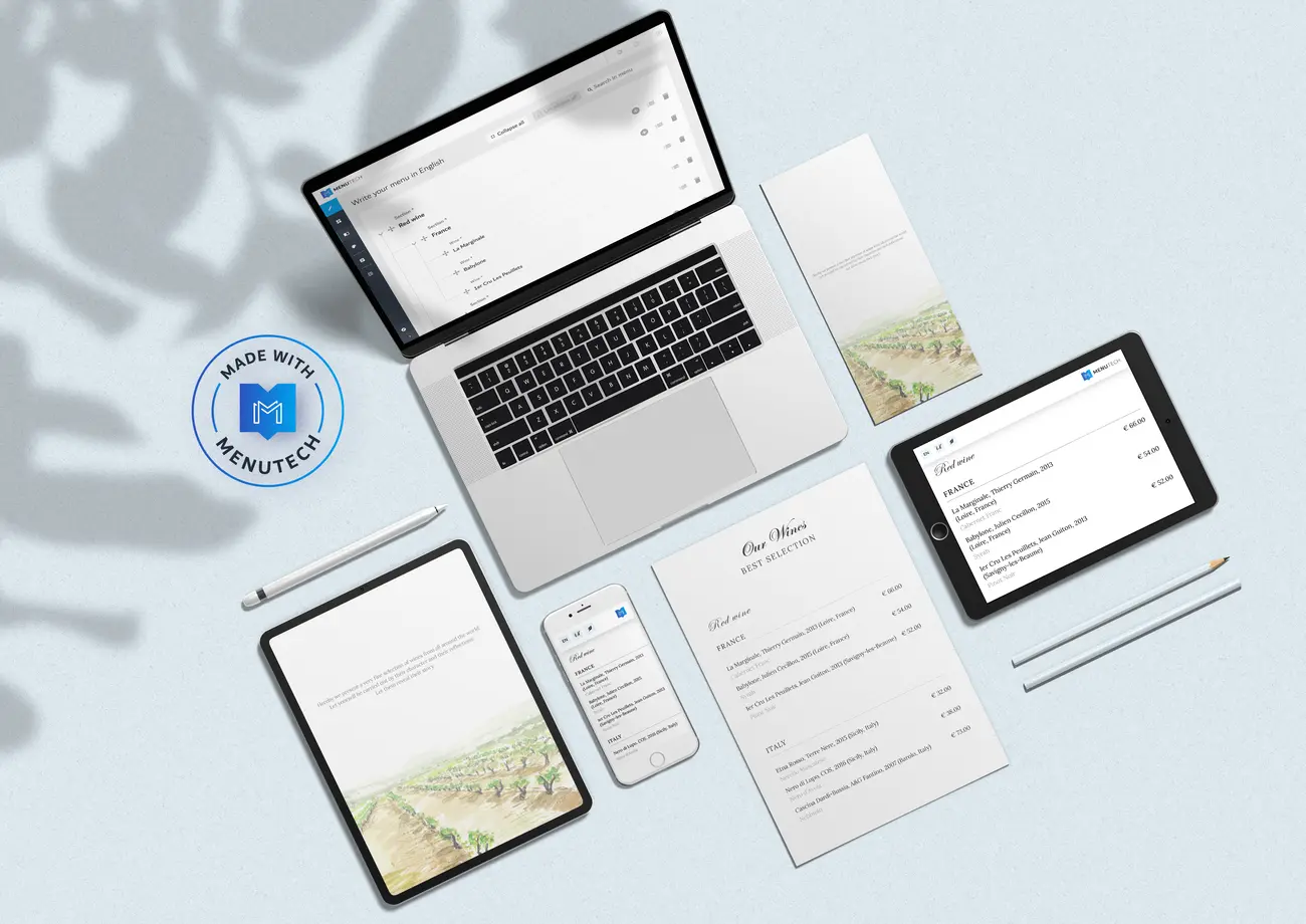 Online wine list Menutech