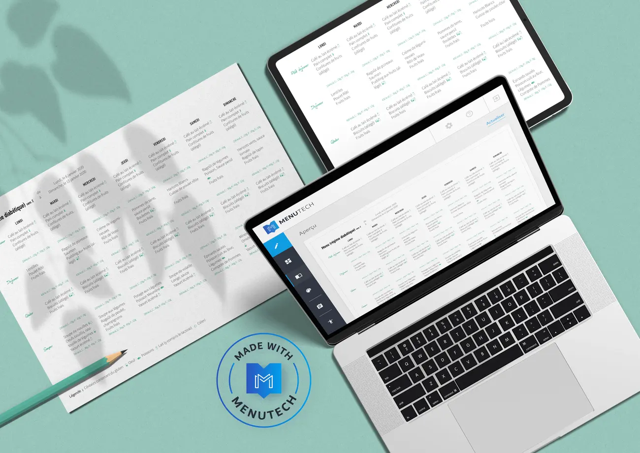 Menus de la semaine ou du mois Menutech