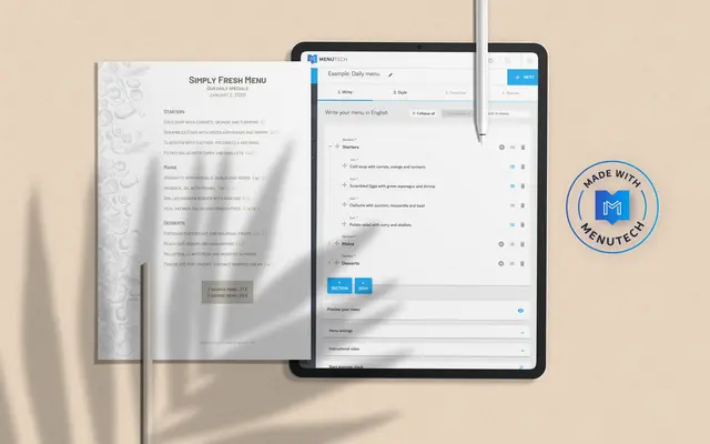 Food menu maker Menutech