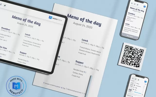 Menu senza contatto e mobile friendly di Menutech