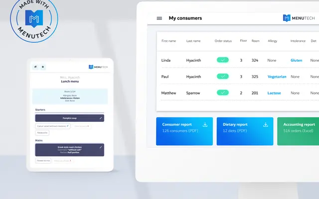 Meal ordering on Menutech