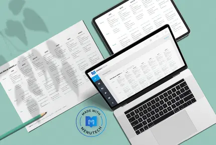 Creatore di menu su Menutech