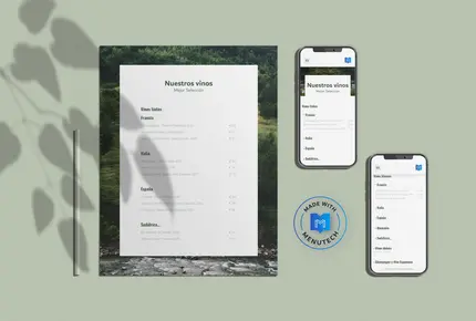 Menutech creador de listas de vinos