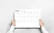 Monthly menu for a hospital